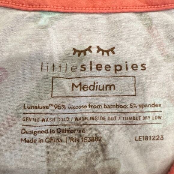 Little Sleepies Womens Medium Pajama Top Bamboo Short Sleeve Baseball Print Pink - Picture 3 of 4